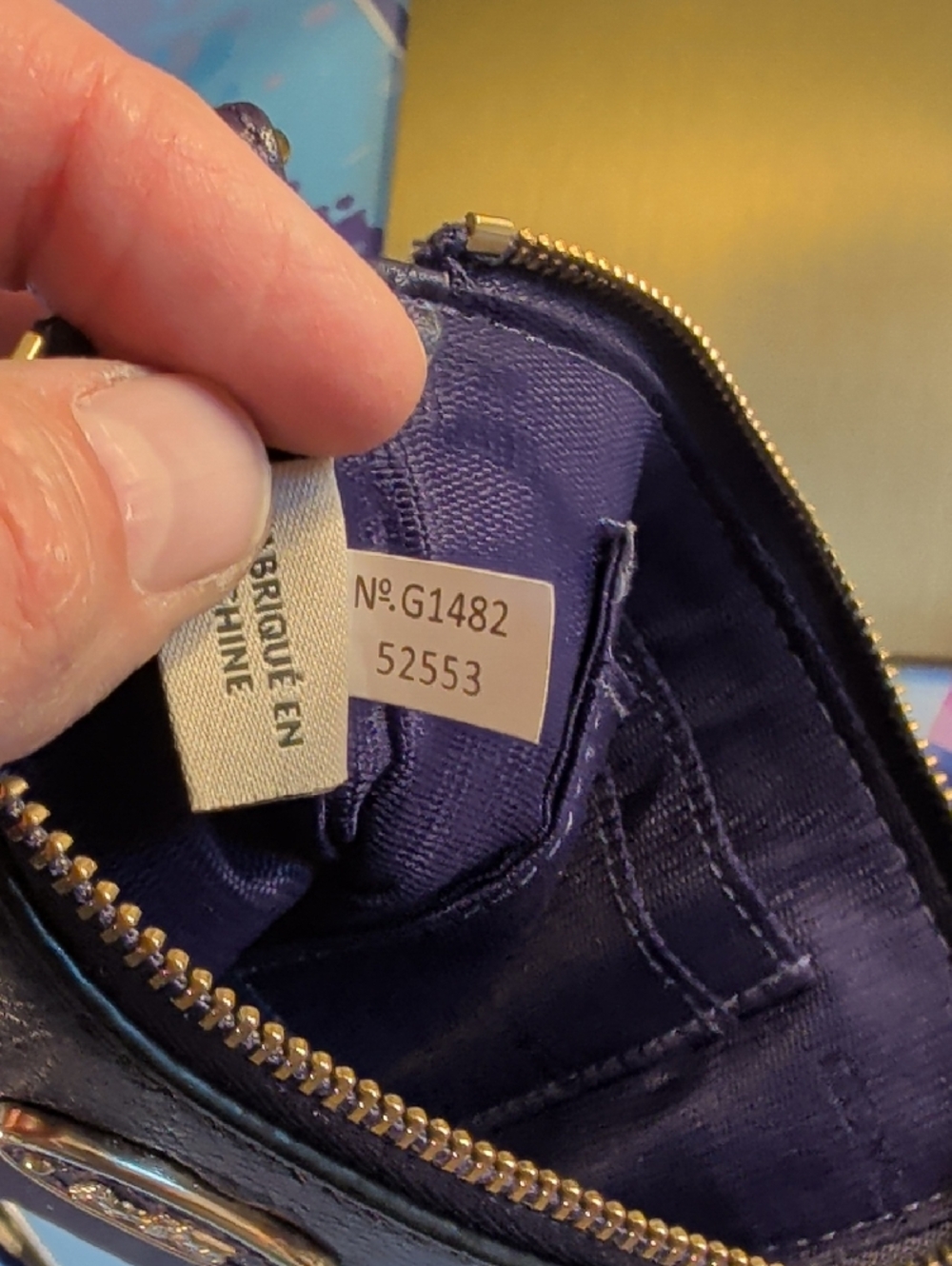 Coach Purple Pebbled Leather Wristlet with Gold Accents - Picture 6 of 8